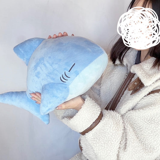 【予約商品】れおなるど 一緒に寝れるサメぬいぐるみ 青